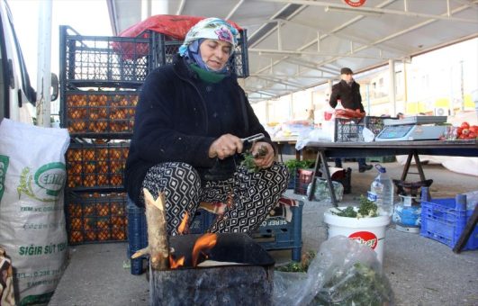 Muğla’da pazarcı esnafının “soğuk” mesaisi