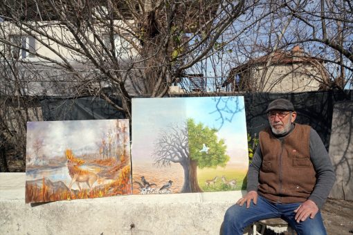 Muğla’da ressam Başarır, satışa sunulan eserlerinin gelirini afetzedelere bağışlayacak