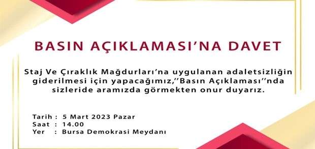 STAJ ve ÇIRAK Mağdurları Yine Meydanlara İniyor