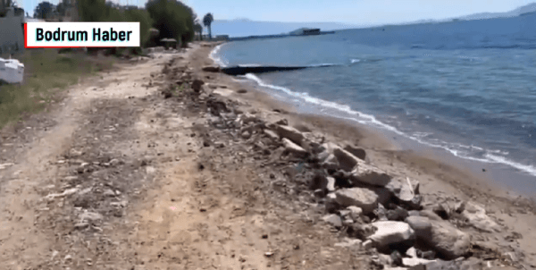 Bodrum Kadıkalesi Sahili’nde Moloz Yığınları… Video Haber
