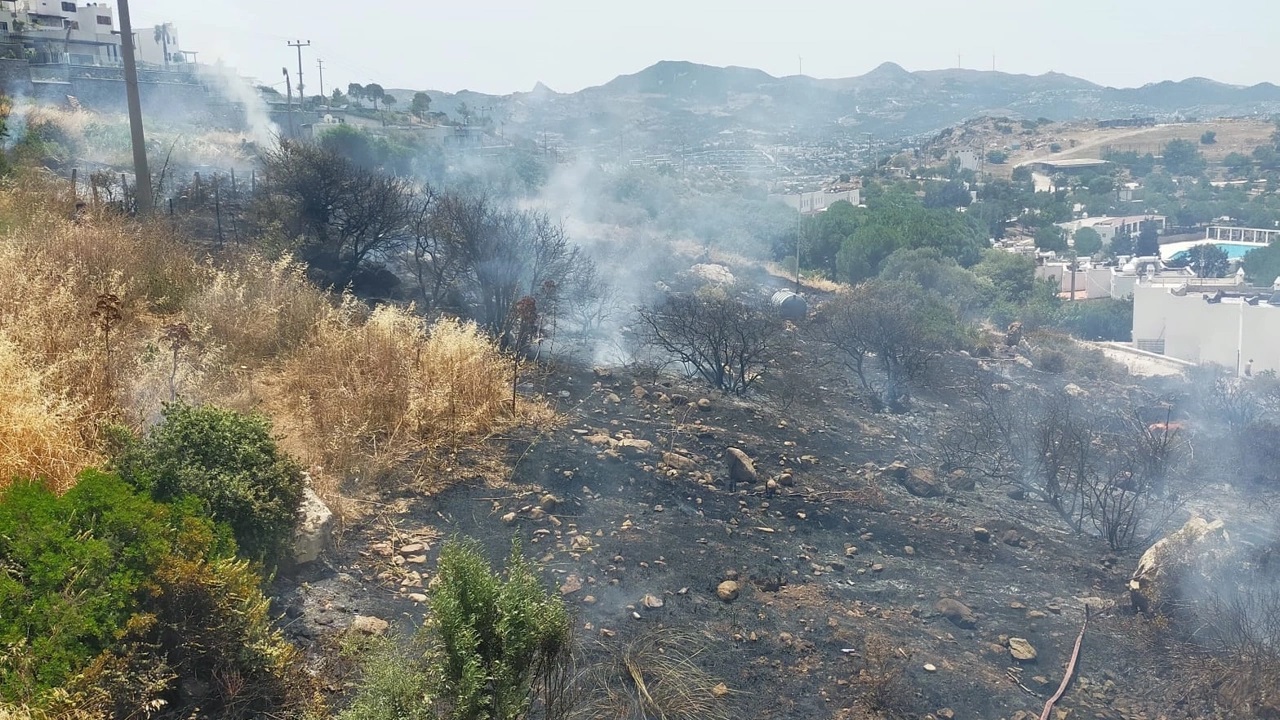 Bodrum’da makilik alanda çıkan yangın söndürüldü