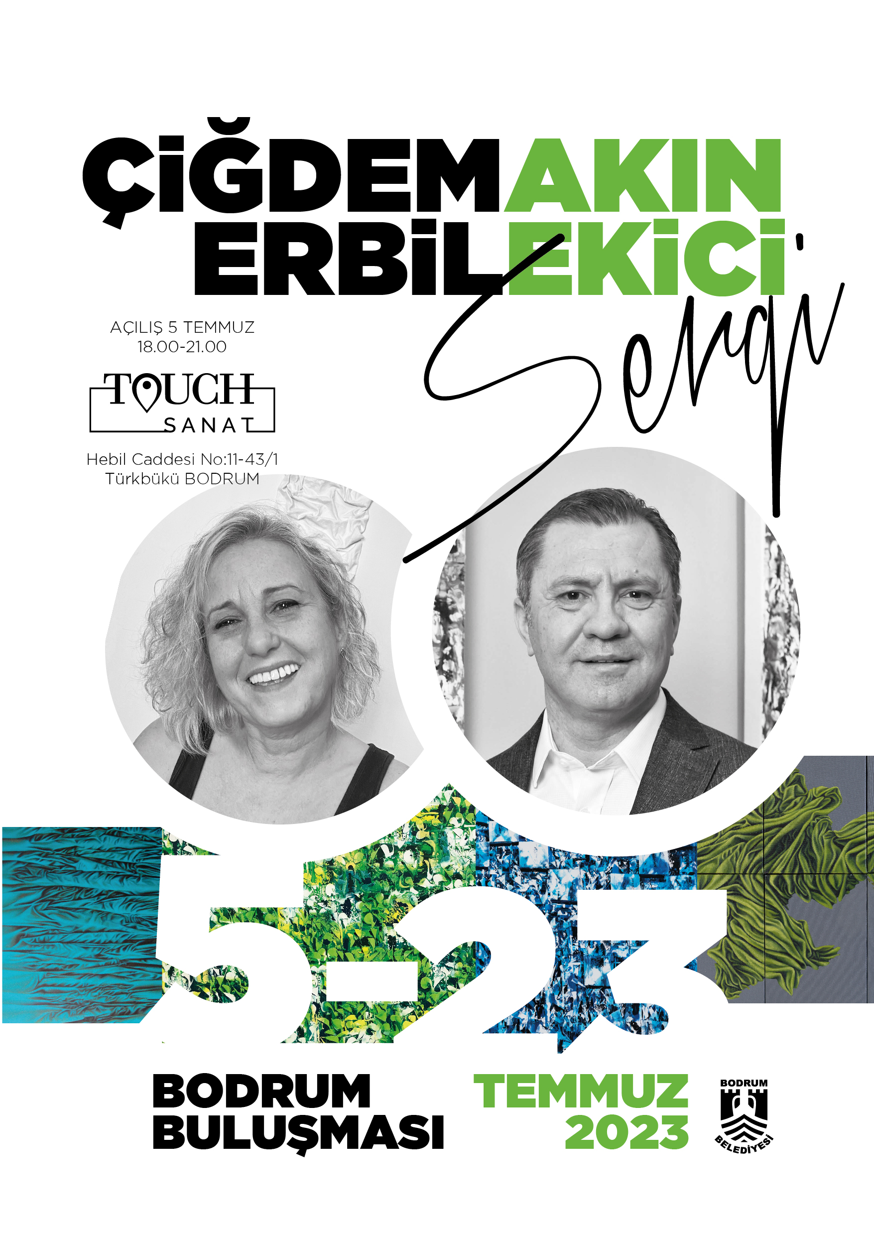 Çağdaş Resim Sanatı’nın başarılı isimleri Çiğdem Erbil ve Akın Ekici, Bodrum’da bir araya geliyor.