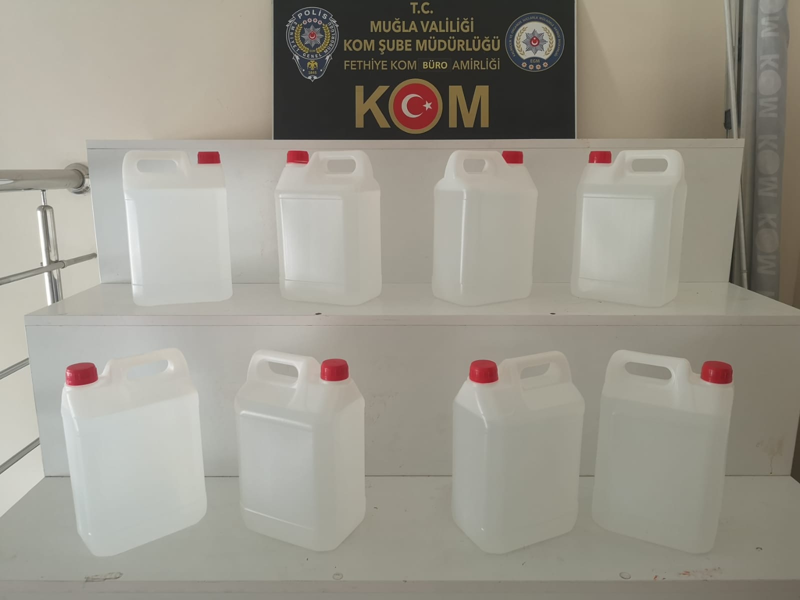 Fethiye’de 140 litre etil alkol ele geçirildi