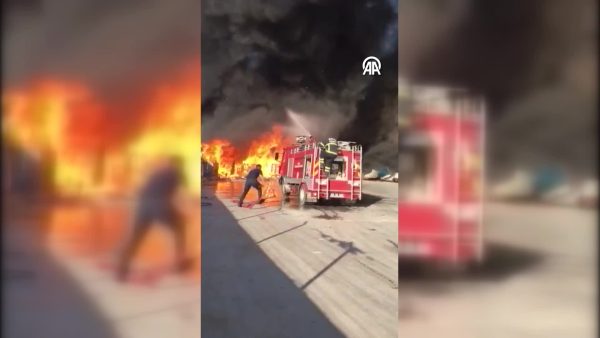 Lojistik deposunda çıkan yangın söndürüldü