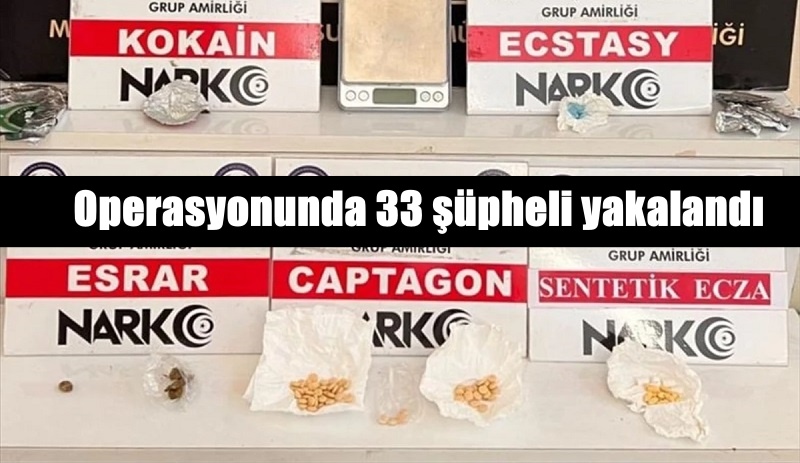 Muğla’da uyuşturucu operasyonunda 33 şüpheli yakalandı