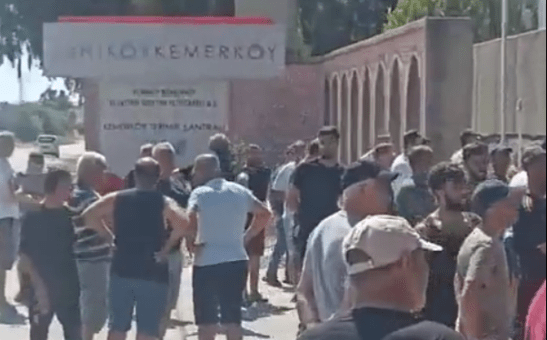 YK Enerji Kemerköy Termik Santrali önünde işçiler hakları için direnişte!