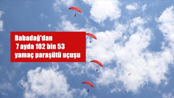 Babadağ’dan 7 ayda 102 bin 53 yamaç paraşütü uçuşu yapıldı