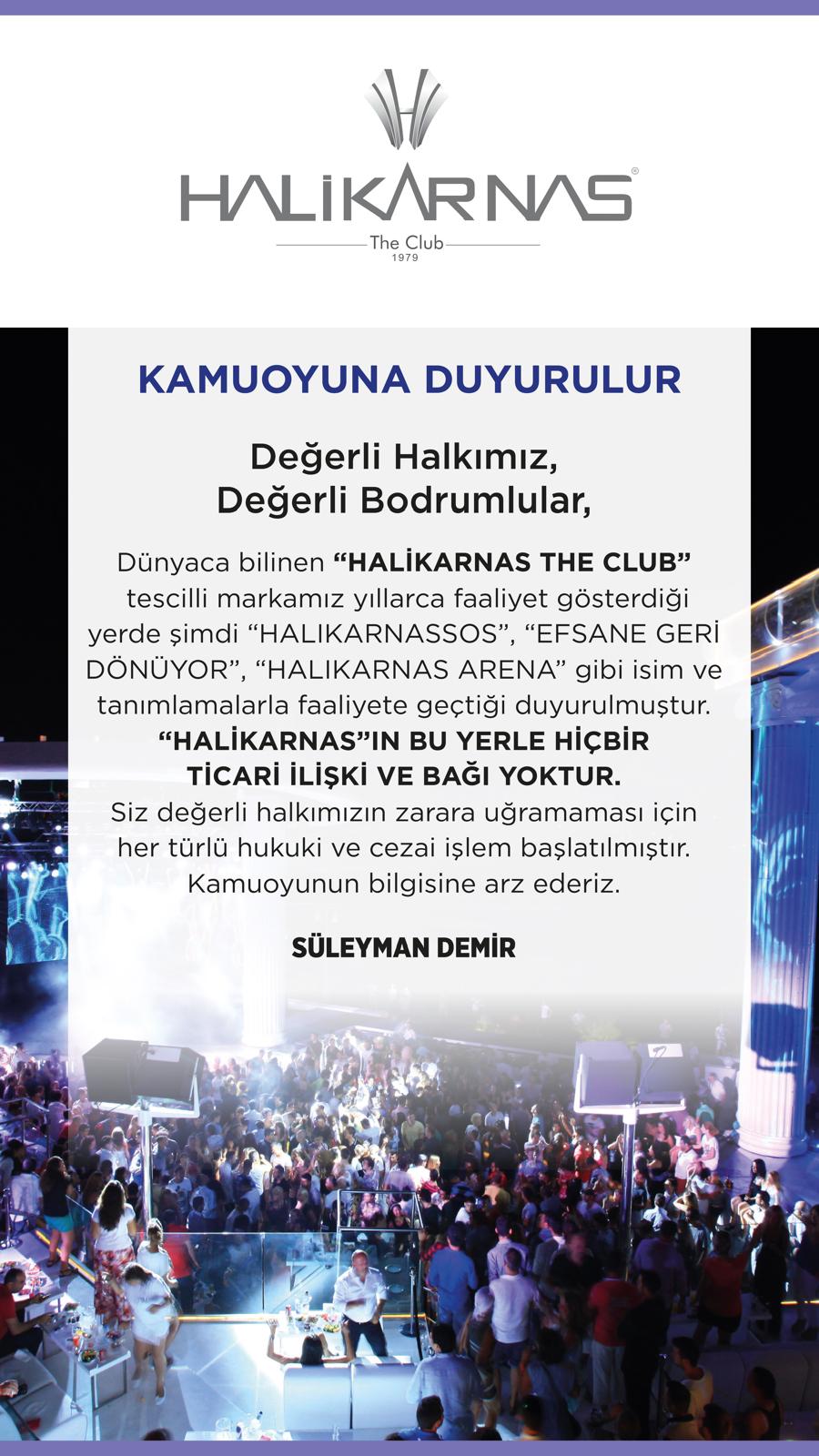 Süleyman Demir'den Halikarnas disko açıklaması