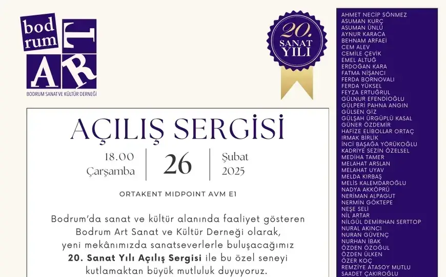 BodrumArt 20. Yıl Açılış Sergisi Çarşamba Günü Kapılarını Açıyor