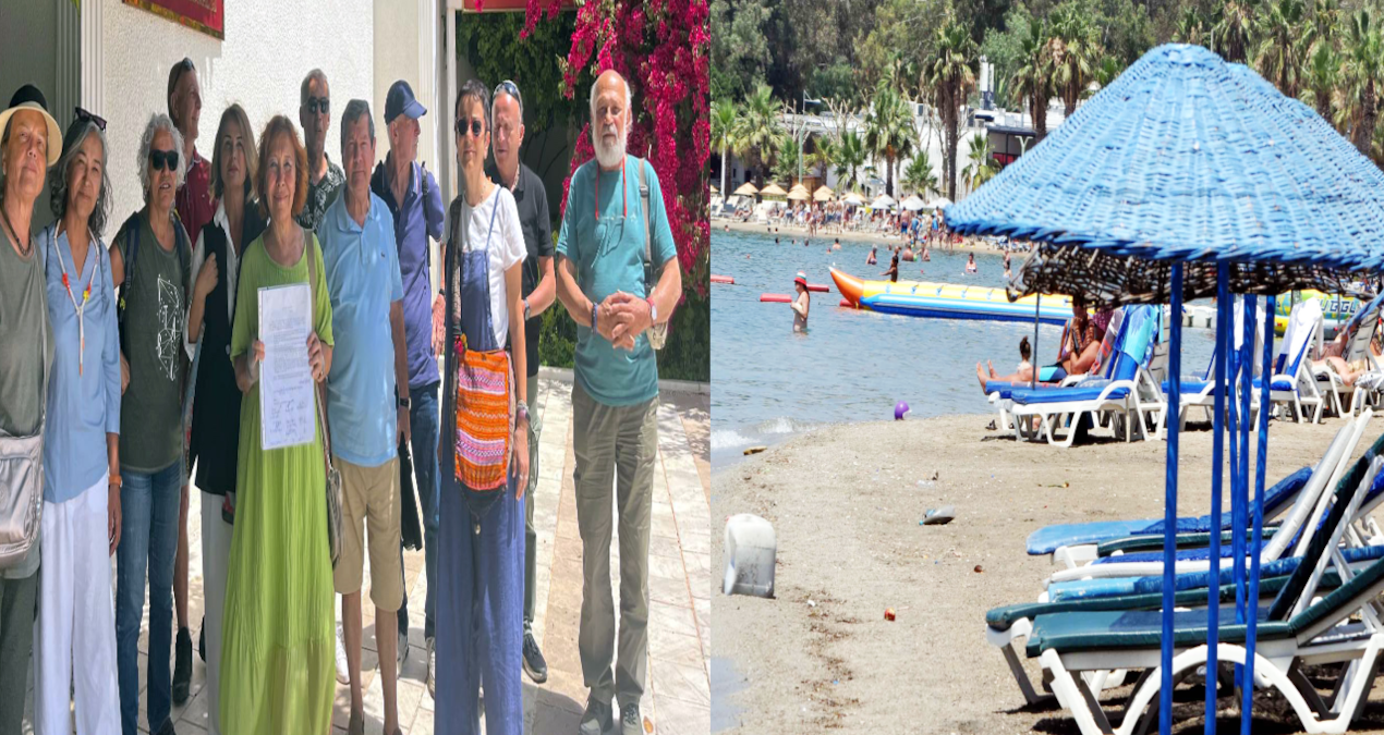 Gümüşlük’te halk plajında sahil işgali vatandaşı bezdirdi