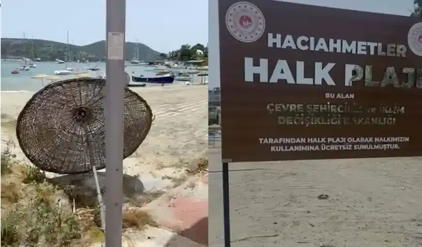 Bitez’de Bakanlık Tabelalı “Halk Plajı” Şaşkınlığı