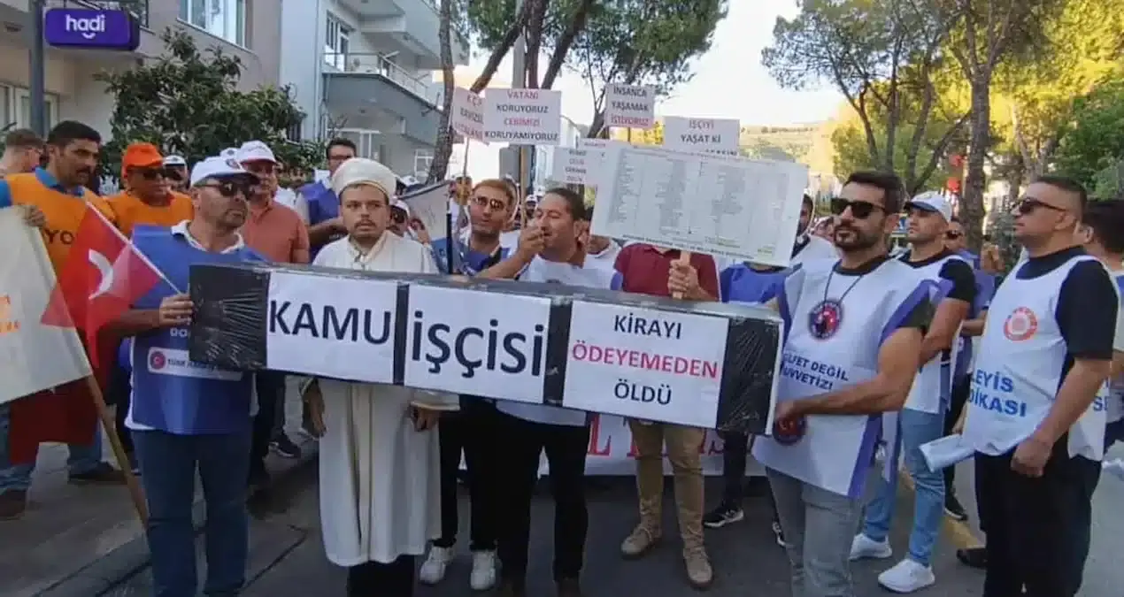 Muğla’da TÜRK-İş Üyesi İşçilerden Tabutlu Eylem: Vergide Adalet ve İnsanca Yaşam Talebi