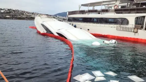 Bodrum’da motor yatlar durdukları yerde battı: Gümbet’te şaşırtan olay