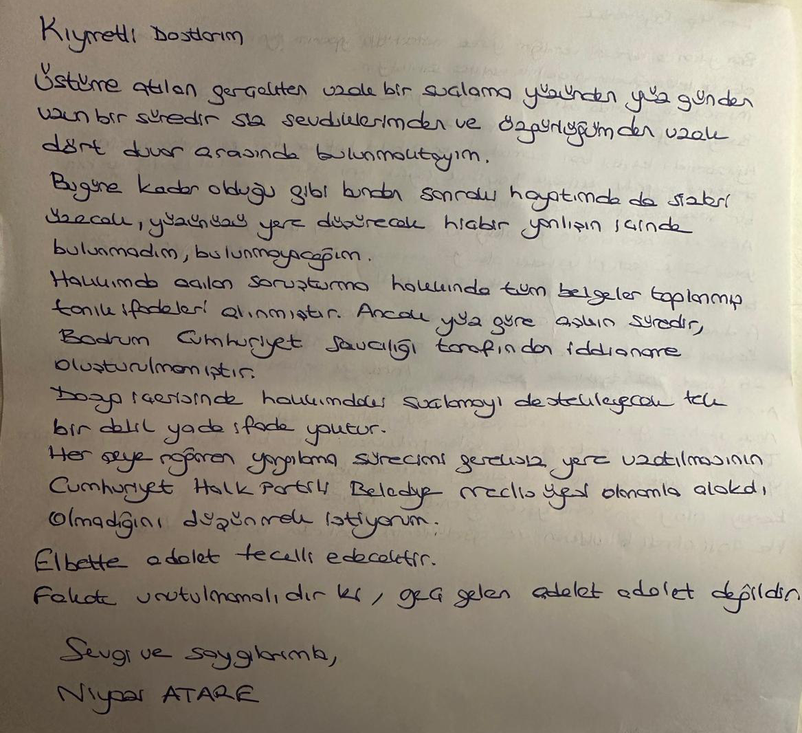 Niyazi Atare Cezaevinden Mektup Yazdı: “Geç Gelen Adalet, Adalet Değildir” Niyazi Atare Cezaevinden Mektup Yazdı: “Geç Gelen Adalet, Adalet Değildir”