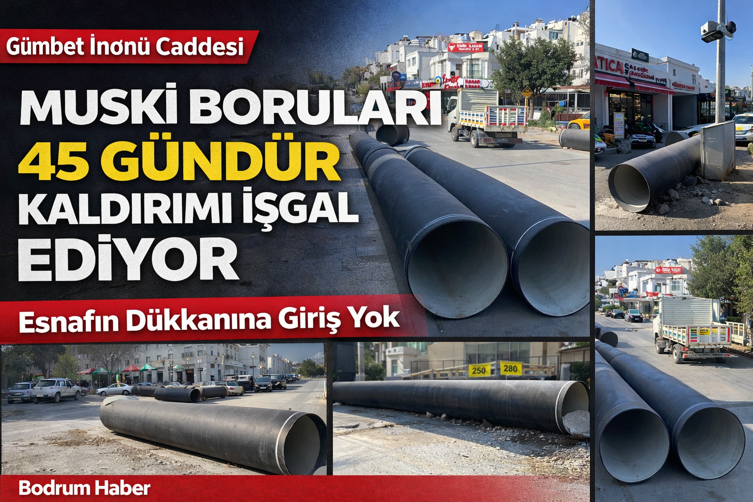 Muski Boruları Kaldırımı ve Dükkanları İşgal Etti