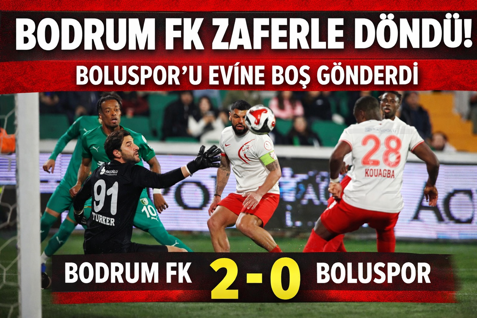 Bodrum FK’dan Kritik Galibiyet: Boluspor’u İki Golle Geçti