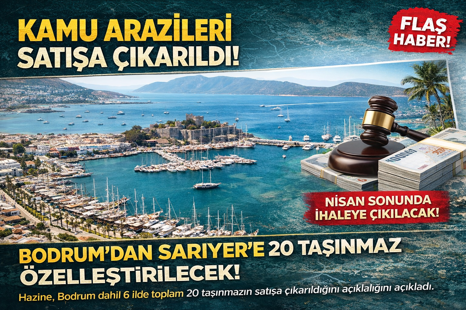 Kamu Arazileri Satışa Çıkarıldı, Bodrum Dahil 20 Taşınmaz Özelleştirilecek