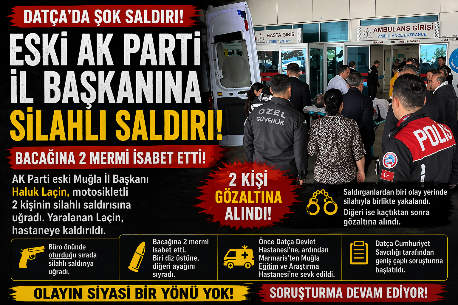 Eski AK Parti Muğla İl Başkanı Datça’da Silahlı Saldırıya Uğradı
