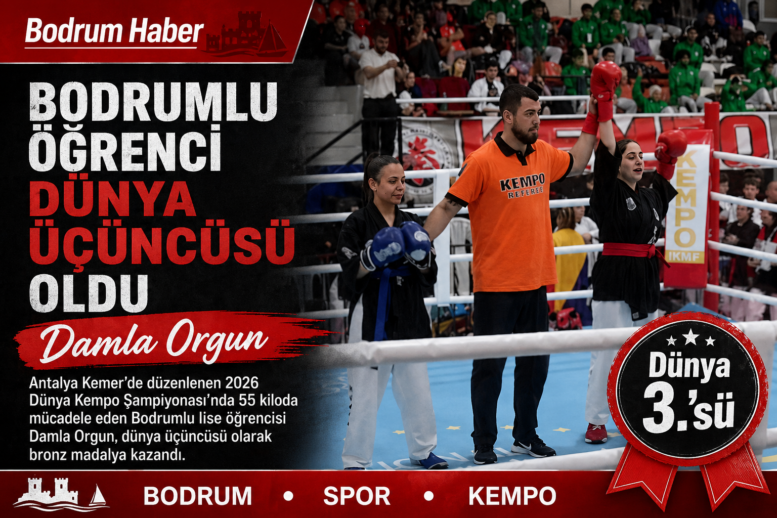 Bodrumlu Öğrenci Damla Orgun Dünya Üçüncüsü Oldu