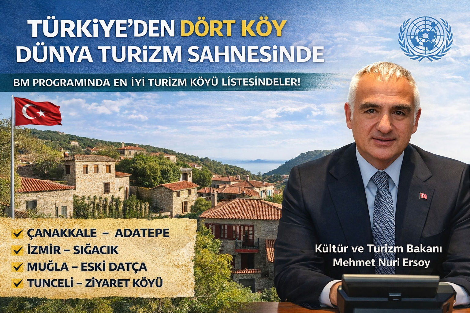 Türkiye’den Dört Köy Dünya Turizm Sahnesinde