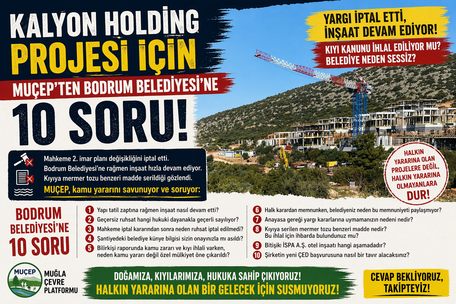 Kalyon Holding Projesi İçin MUÇEP’ten Bodrum Belediyesi’ne 10 Soru