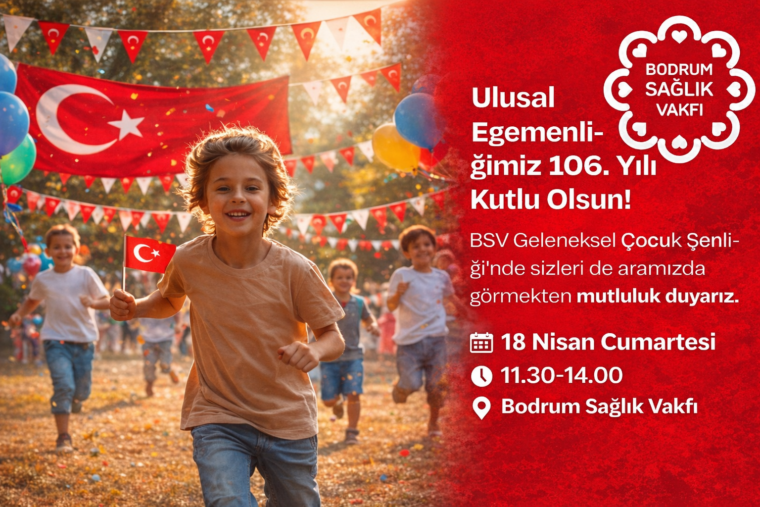 Bodrum Sağlık Vakfı’ndan 23 Nisan Temalı Çocuk Şenliği