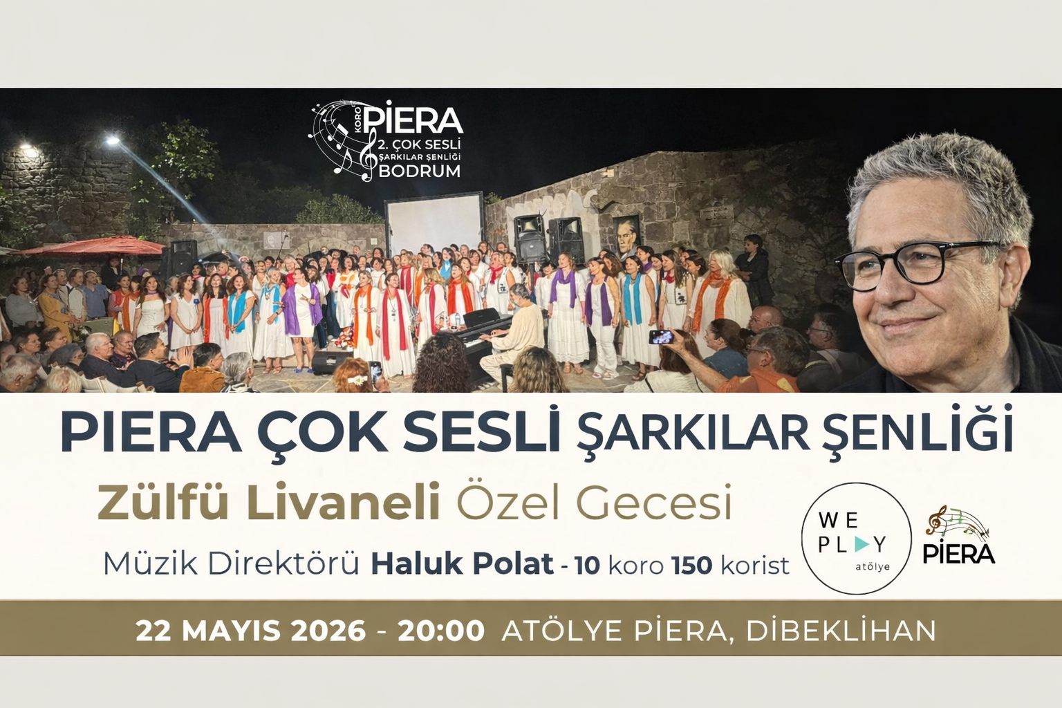 Bodrum’da Zülfü Livaneli Gecesi: 10 Koro 150 Korist Aynı Sahnede