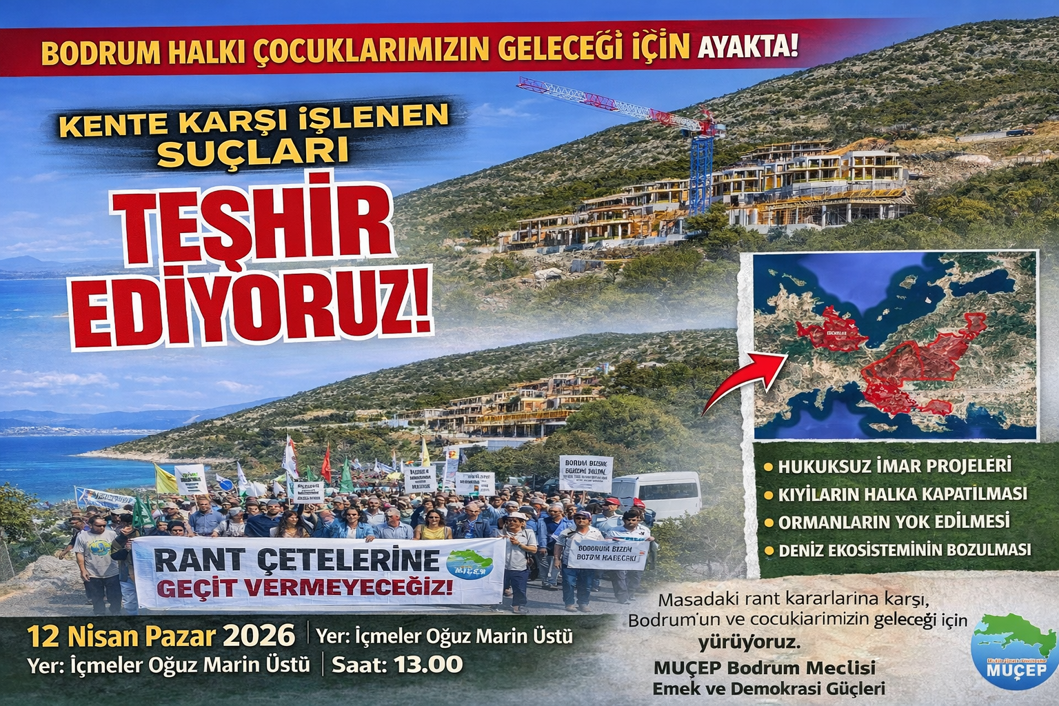 Bodrum’da Rant Kararlarına Karşı Yürüyüş Çağrısı