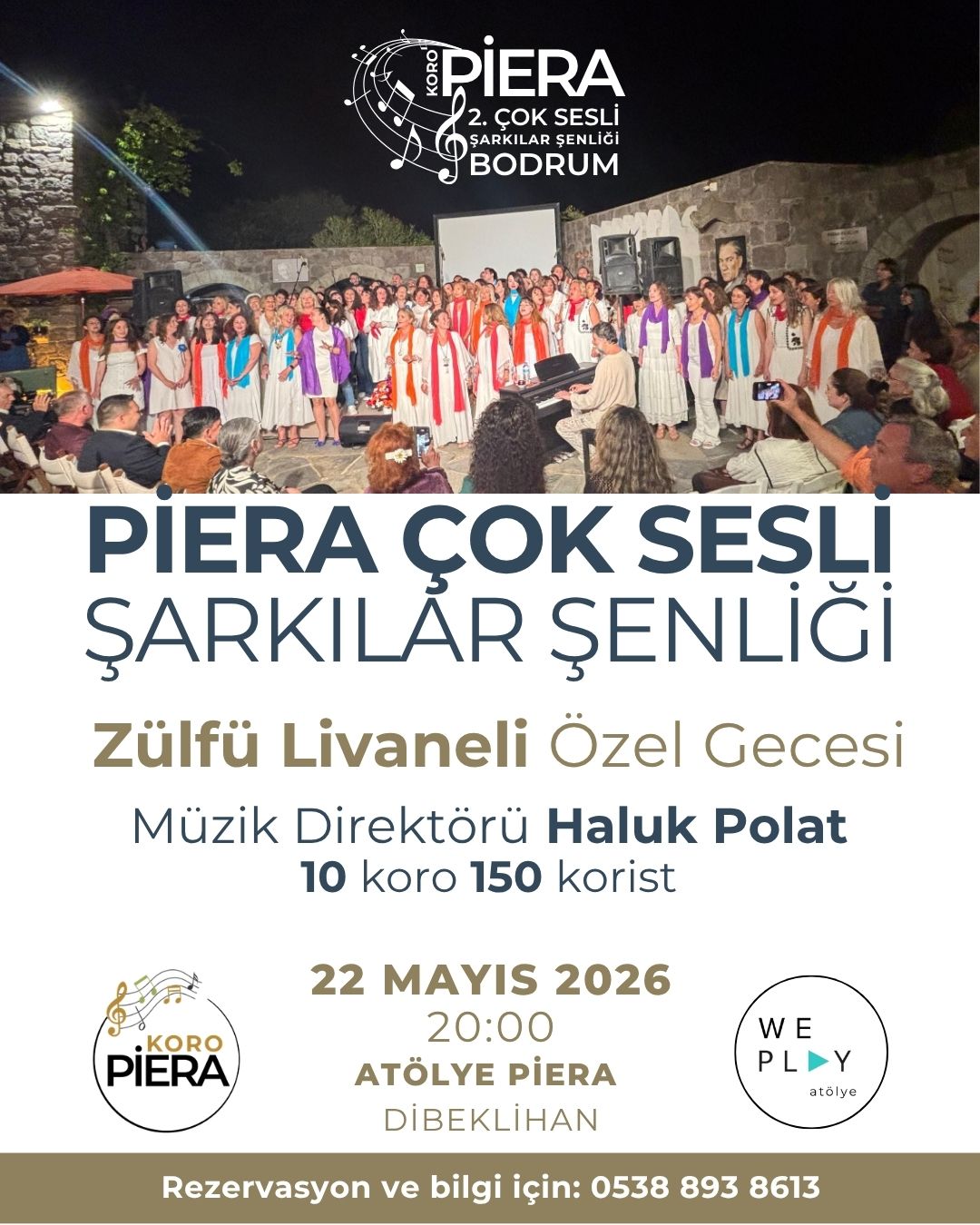 Bodrum'da Zülfü Livaneli Gecesi: 10 Koro 150 Korist Aynı Sahnede