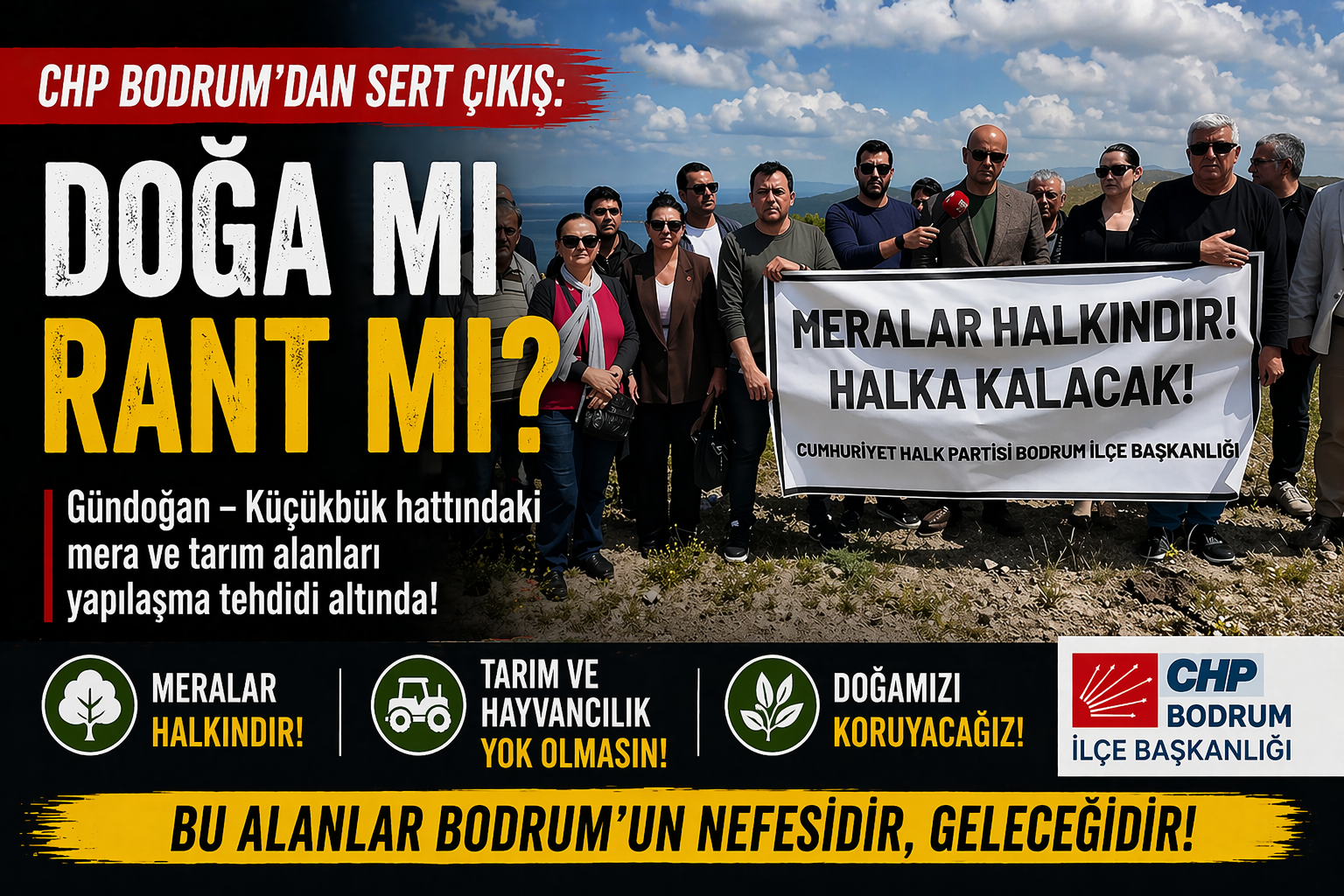 CHP Bodrum’dan Sert Uyarı: Mera Alanları Yapılaşma Tehdidi Altında