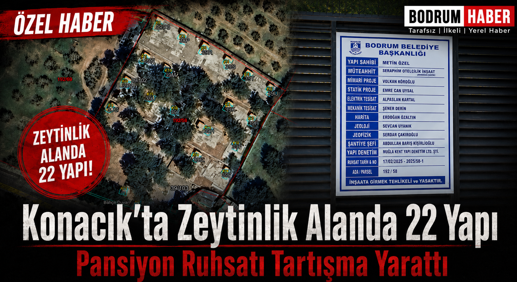 Konacık’ta Zeytinlik Alanda 22 Yapı: Pansiyon Ruhsatı Tartışma Yarattı