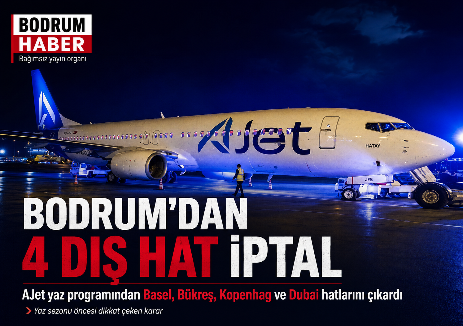 AJet’ten Bodrum’a Yaz Sezonu Darbesi: 4 Dış Hat Programdan Çıkarıldı