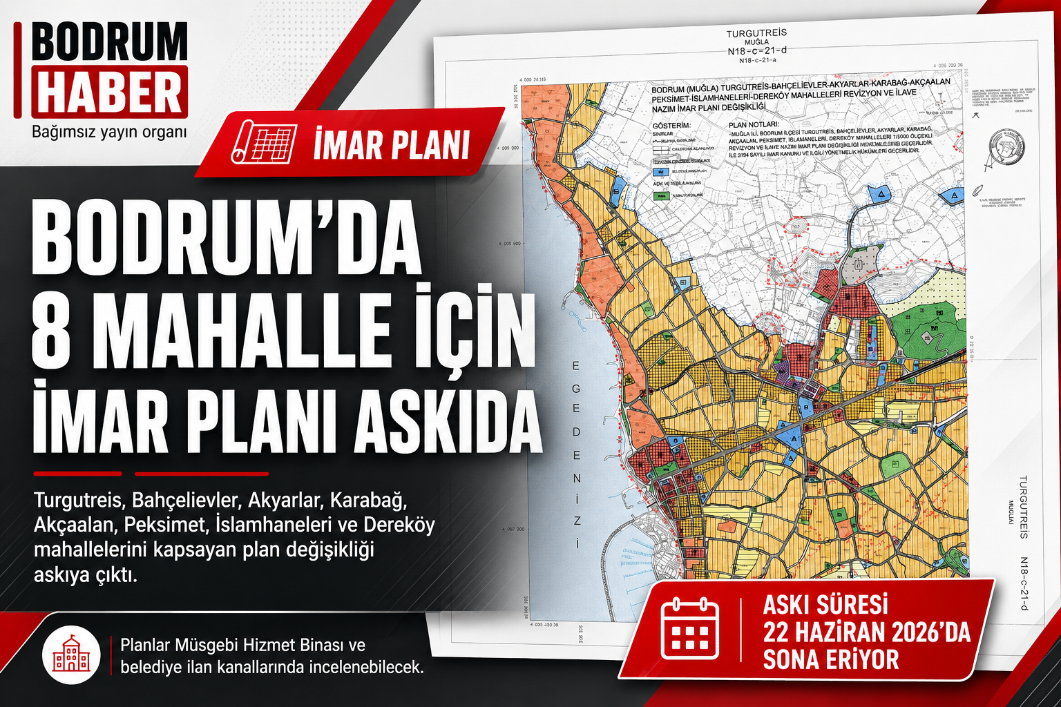 Bodrum’da 8 Mahalle İçin İmar Planı Askıya Çıktı