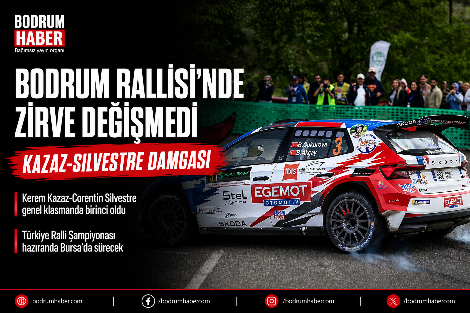 Bodrum Rallisi’nde Zirve Değişmedi: Kazaz-Silvestre Damgası
