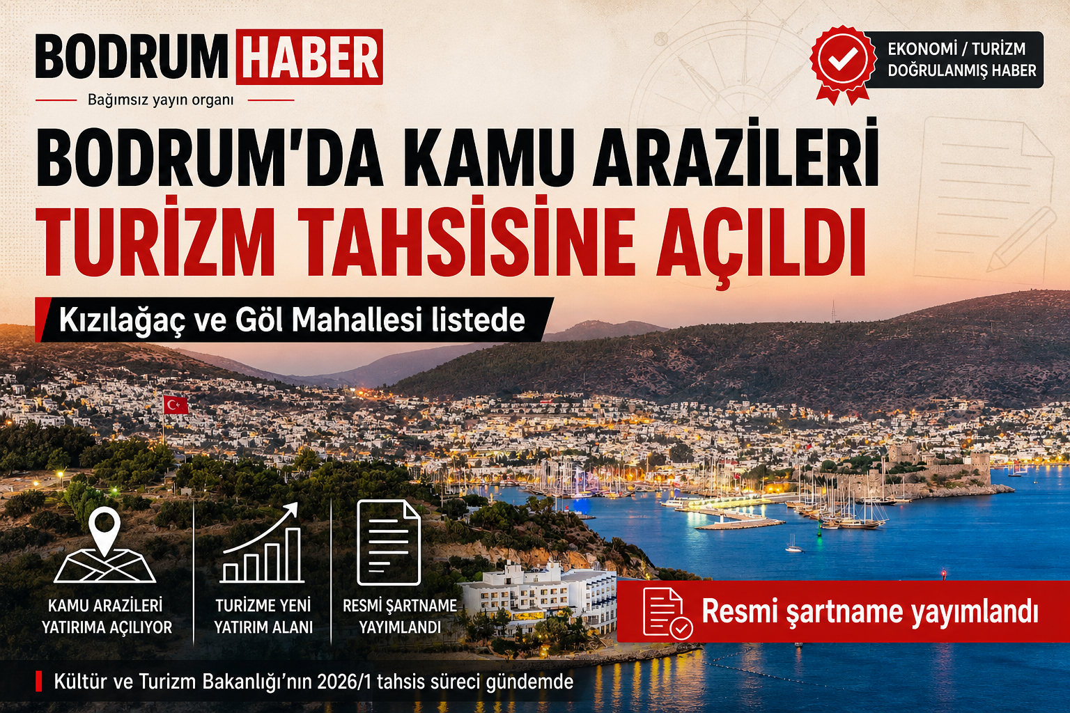 Bodrum’da Kamu Arazileri Turizm Tahsisine Açıldı