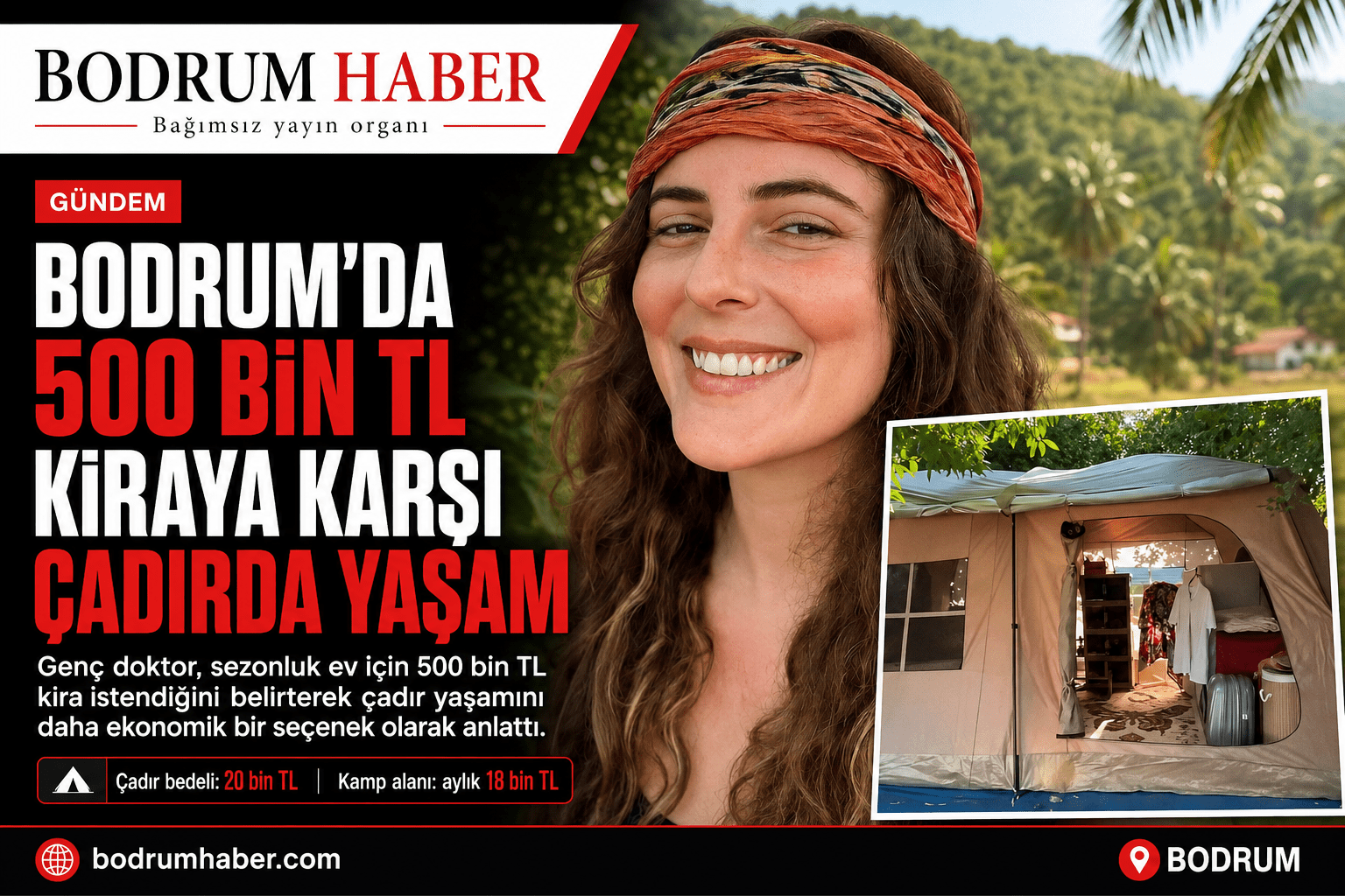 Bodrum’da Doktorun Çadır Yaşamı Gündem Oldu: “5 Aylık Eve 500 Bin TL Kira İstendi”