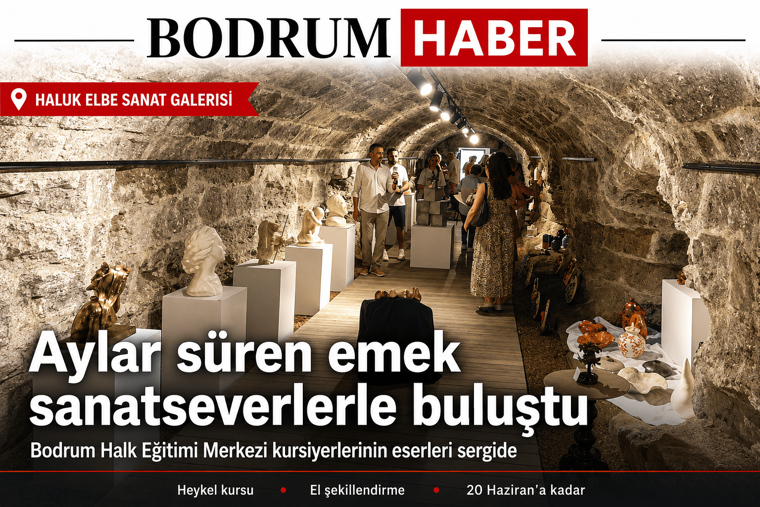Bodrum Halk Eğitimi Merkezi kursiyerlerinden sanat sergisi
