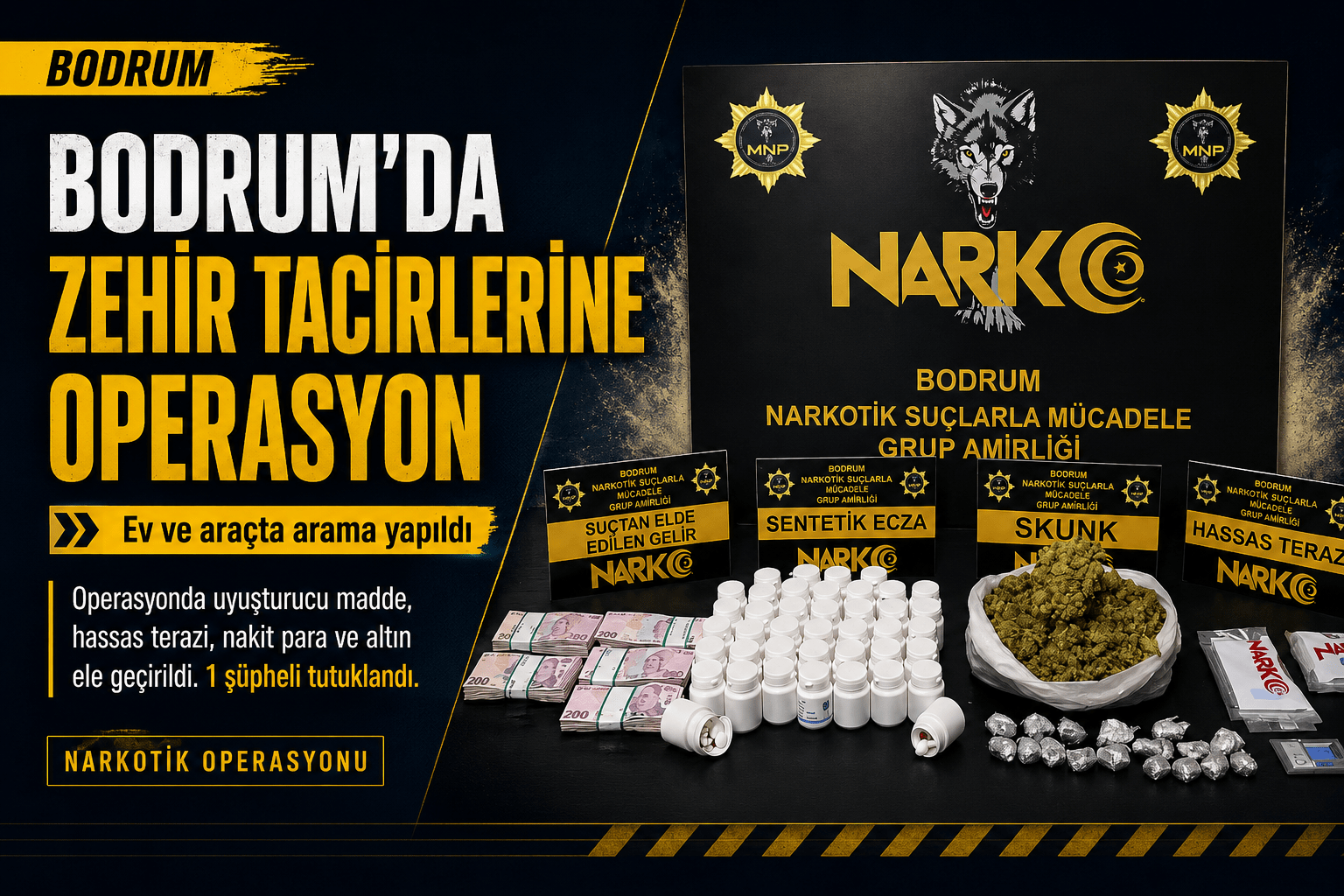 Bodrum’da Zehir Tacirlerine Operasyon: Ev ve Araçta Arama Yapıldı