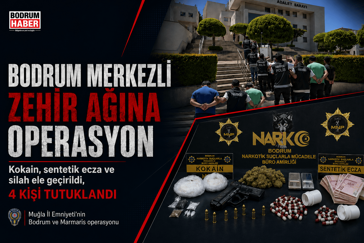 Muğla’da Narkotik Baskını: Bodrum ve Marmaris’te 4 Tutuklama