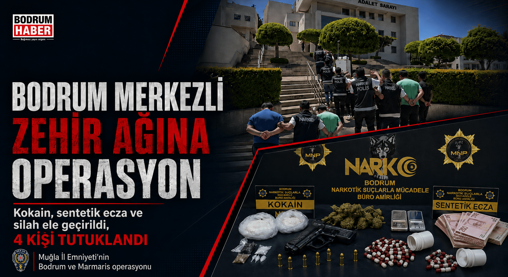 Muğla’da Narkotik Baskını: Bodrum ve Marmaris’te 4 Tutuklama
