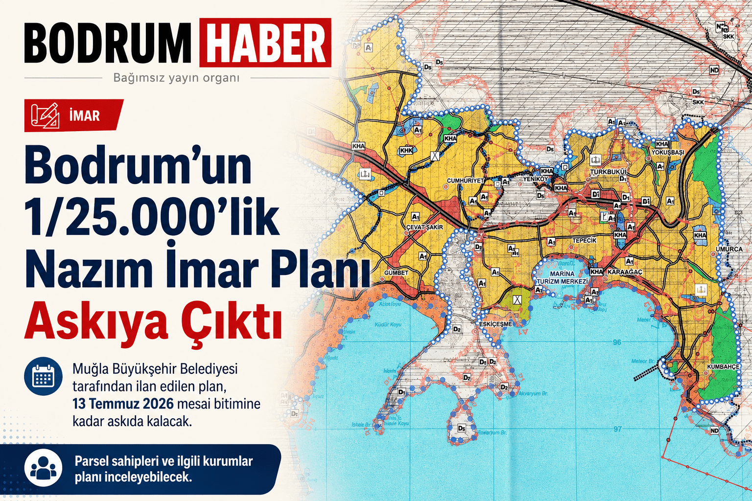 Bodrum’un 1/25.000 Ölçekli Nazım İmar Planı Askıya Çıktı