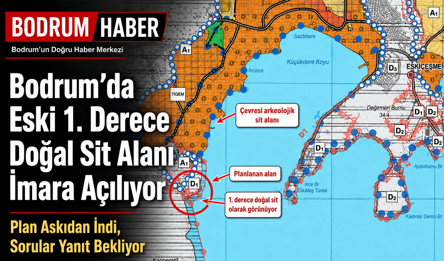 Bodrum’da Eski 1. Derece Doğal Sit Alanı İmara Açılıyor: Plan Askıdan İndi, Sorular Yanıt Bekliyor