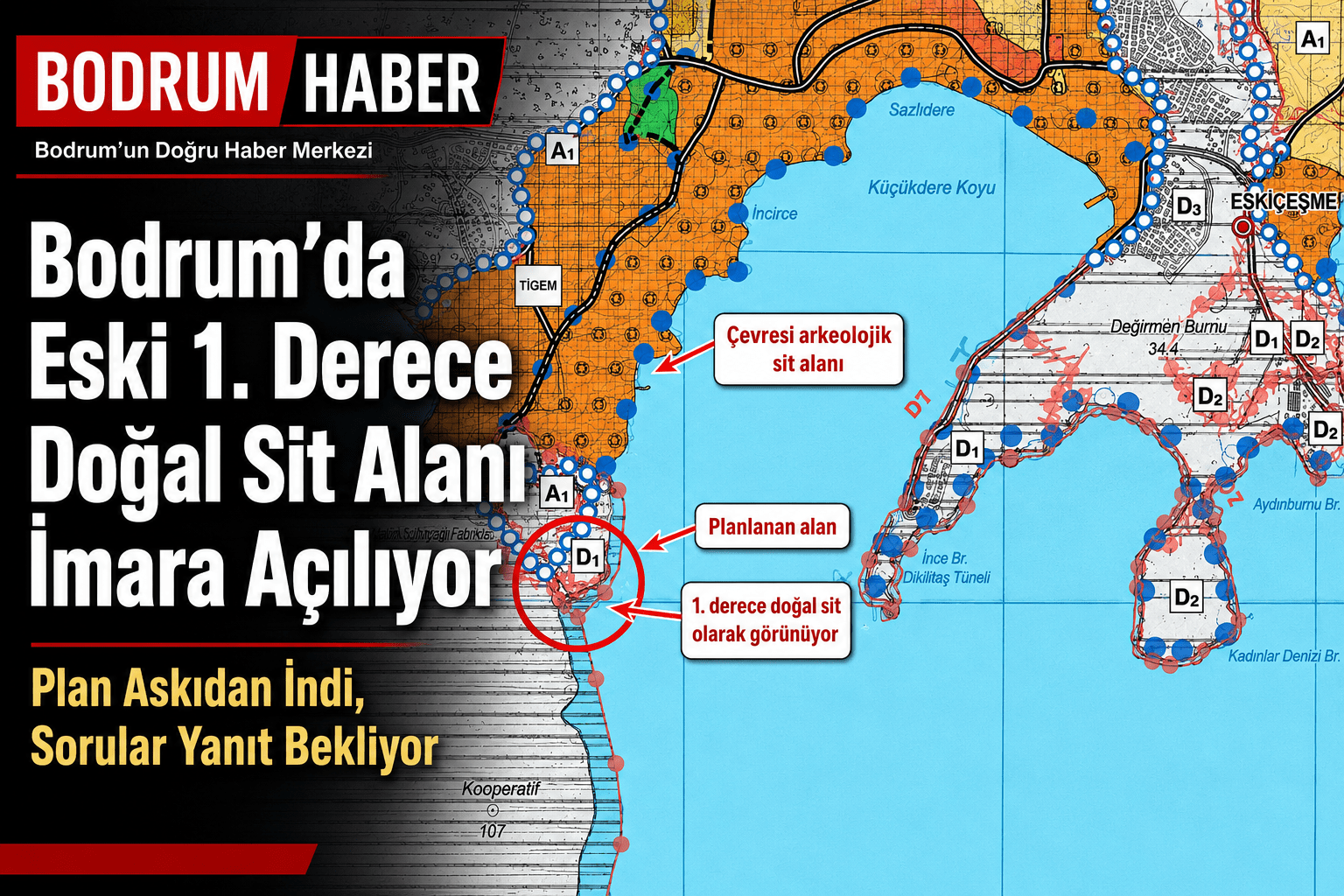 Bodrum’da Eski 1. Derece Doğal Sit Alanı İmara Açılıyor: Plan Askıdan İndi, Sorular Yanıt Bekliyor