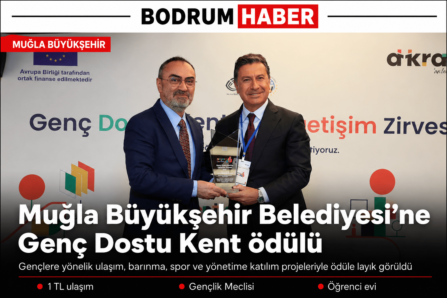 Muğla Büyükşehir Belediyesi’ne Genç Dostu Kent ödülü