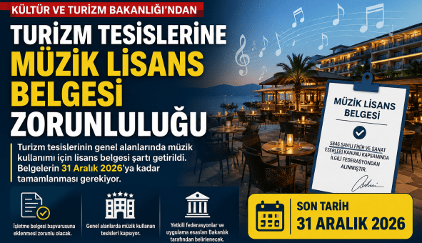 Turizm Tesislerinde Müzik Lisans Belgesi Zorunluluğu