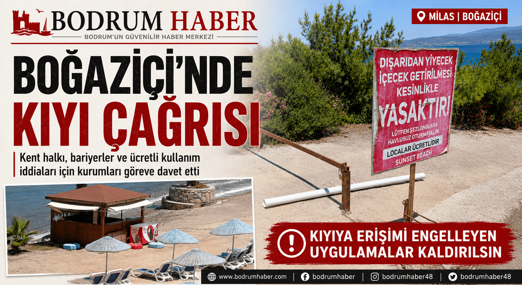 Milas'ta Halk, Kıyılara Erişim İçin Kurumları Göreve Çağırdı