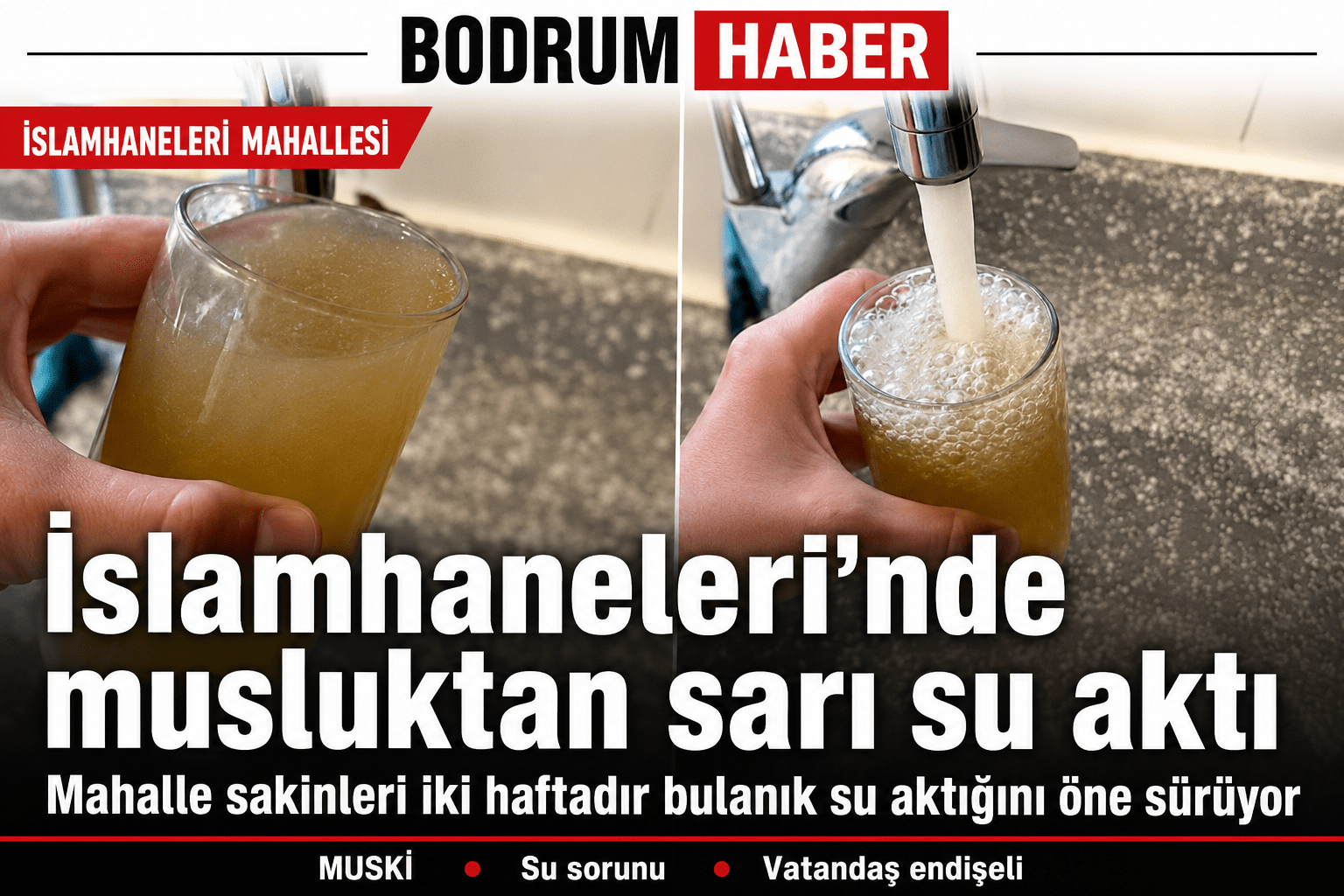 Bodrum’da kesinti sonrası bu kez suyun rengi tartışılıyor