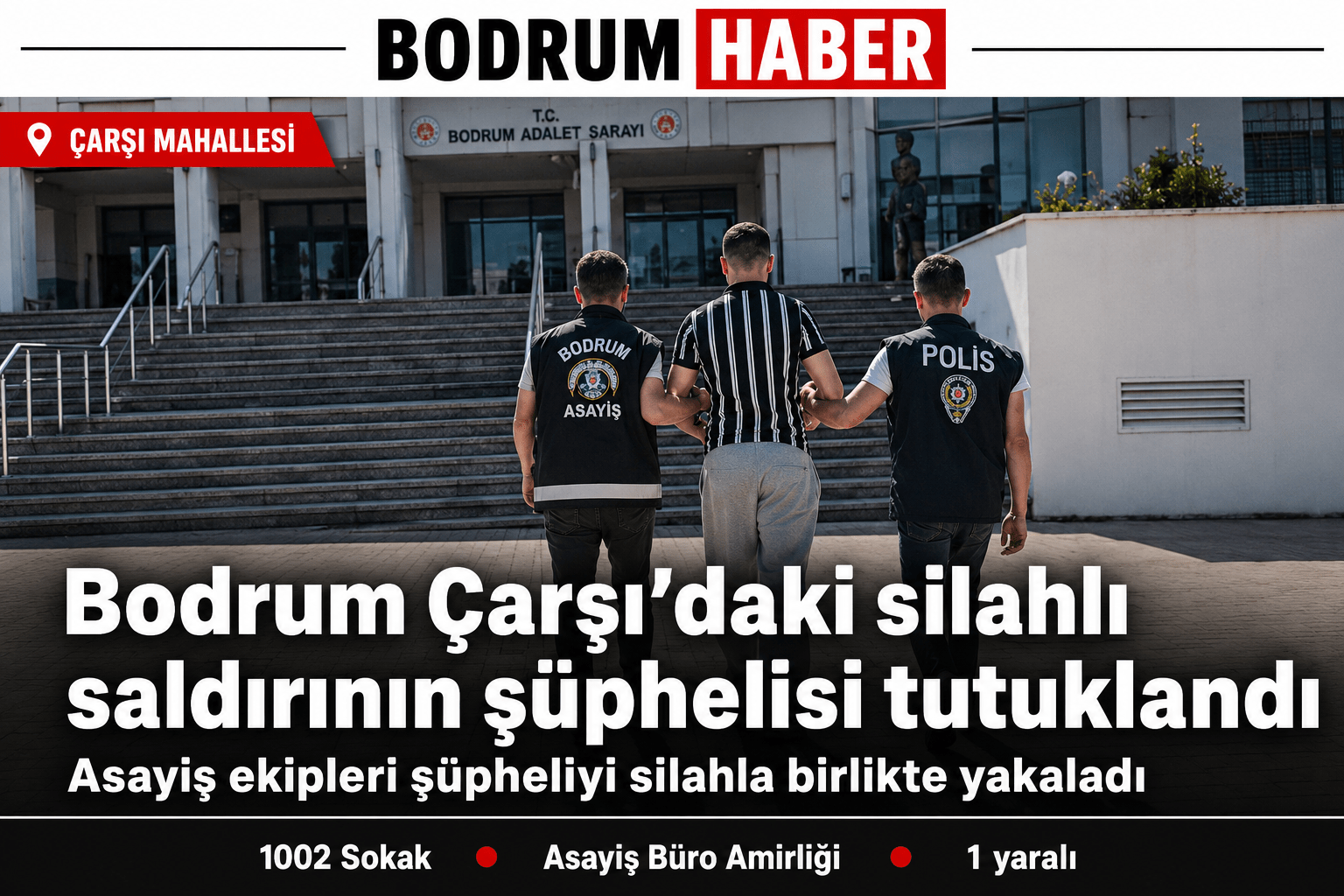 Bodrum Çarşı’daki silahlı saldırıda şüpheli tutuklandı