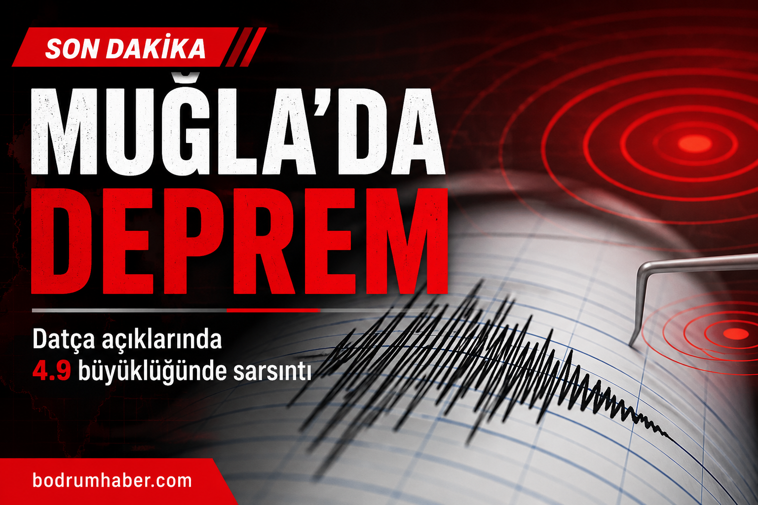 Datça Açıklarında 4.9 Büyüklüğünde Deprem