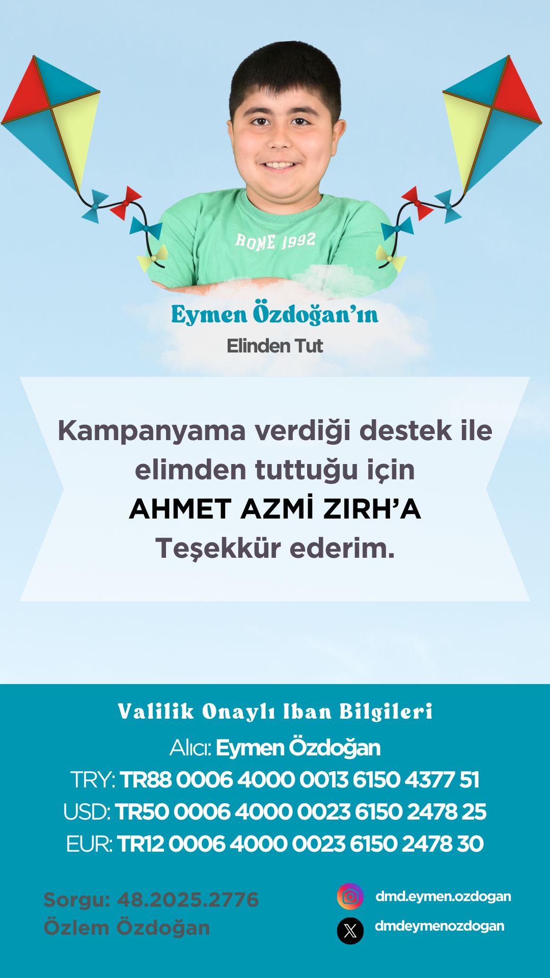 İş Dünyasına Örnek Dayanışma: Ahmet Azmi Zirh’tan Eymen’e Düzenli Destek